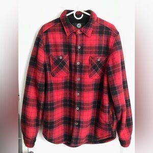 WeatherProof Flannel Sherpa Lined Button Down Jacket Mens Size Medium